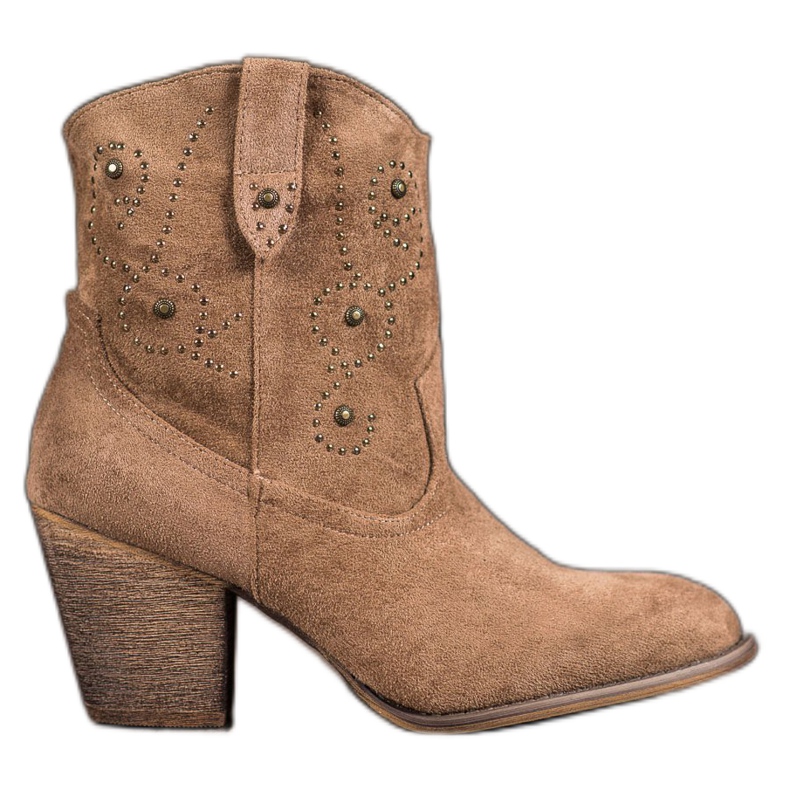 Small Swan Bottes de cow-boy à talons hauts brun