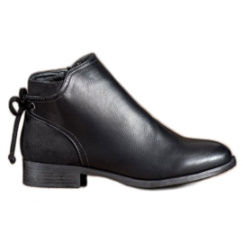 Abloom Bottes En Cuir Écologique Avec Un Noeud le noir