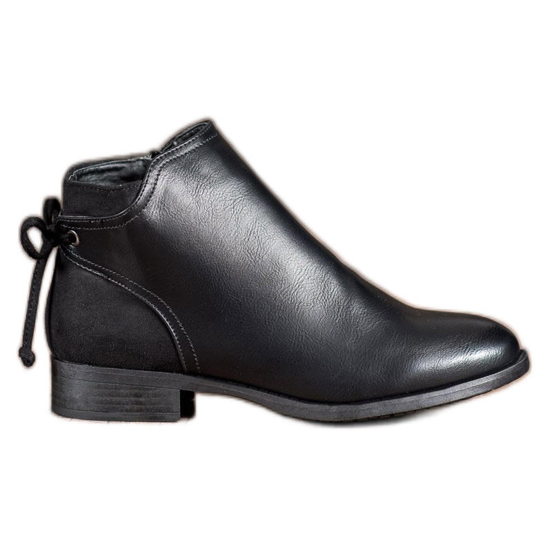 Abloom Bottes En Cuir Écologique Avec Un Noeud le noir