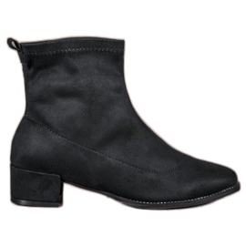 Small Swan Bottines en daim à enfiler le noir