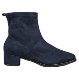 Small Swan Bottines en daim à enfiler bleu