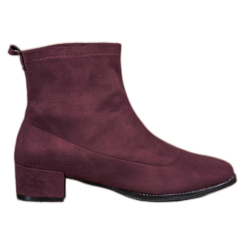 Small Swan Bottines en daim à enfiler rouge