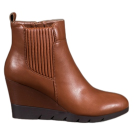 SHELOVET Bottes compensées brun