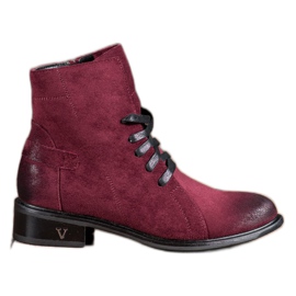 Bottines en daim VINCEZA rouge