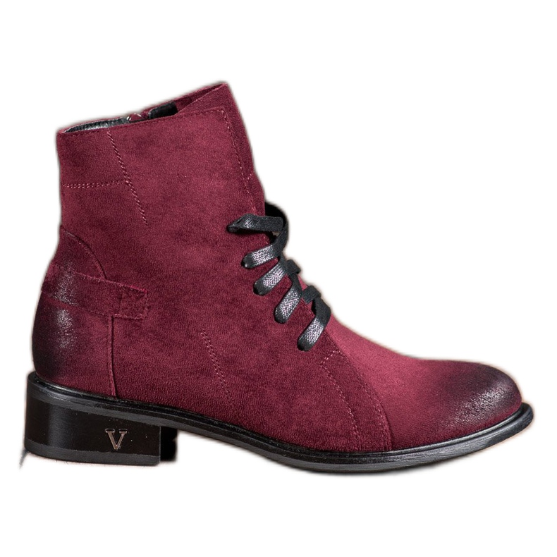 Bottines en daim VINCEZA rouge
