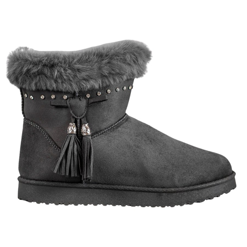 SHELOVET Mukluki avec des cristaux gris SHELOVET Mukluki avec des cristaux gris