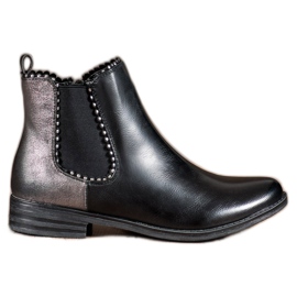 Bella Paris Bottes Classiques Avec Cubic Zirconia le noir