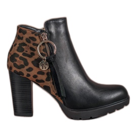 Filippo Bottes pour femmes à imprimé léopard le noir multicolore