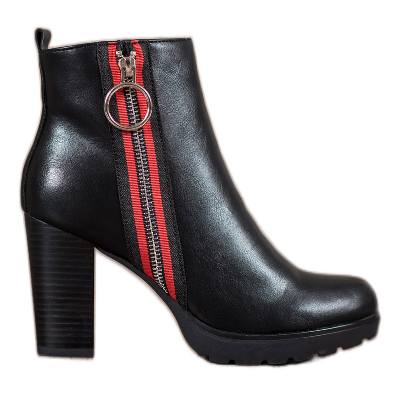 Filippo Bottes avec fermeture éclair décorative le noir