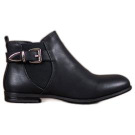 Sixth Sense Bottes en cuir écologique avec boucle le noir Sixth Sense Bottes en cuir écologique avec boucle le noir