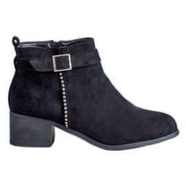 SHELOVET Bottines à talons en daim le noir