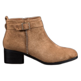 SHELOVET Bottines à talons en daim brun