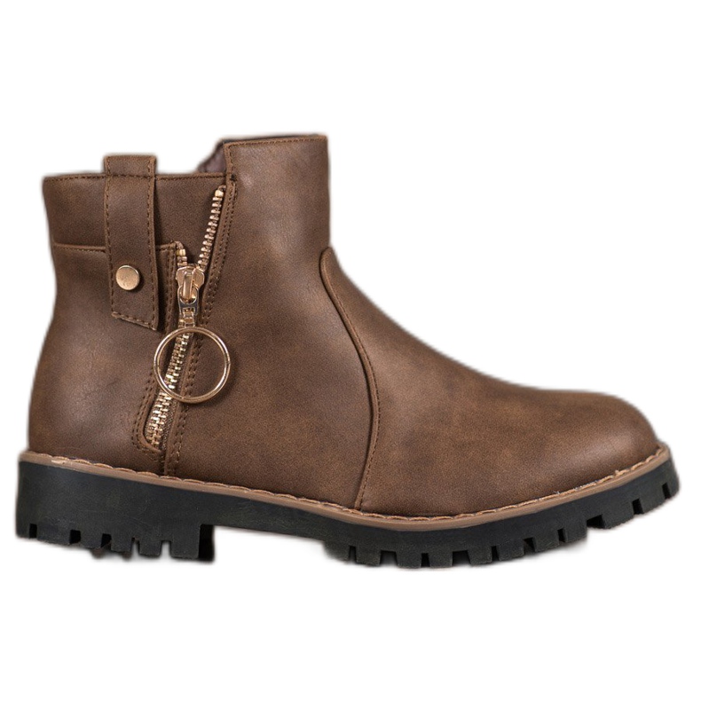 Jumex Bottes avec fermeture éclair décorative brun