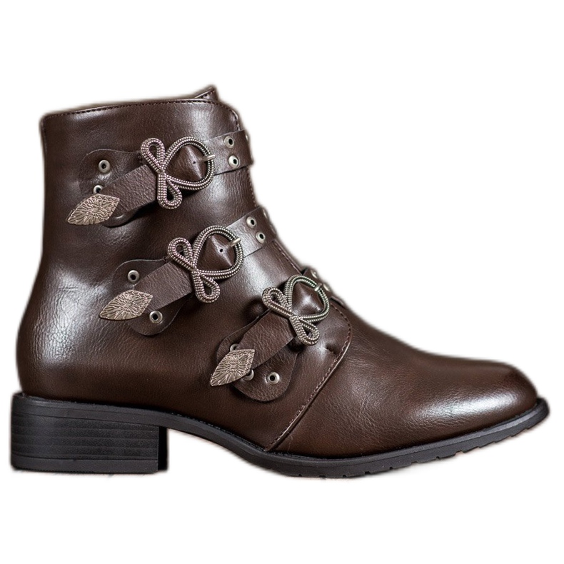 Anesia Paris Bottes marron à boucles brun