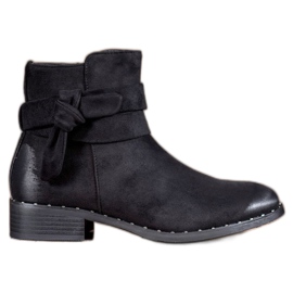 S. BARSKI Bottines en daim à nœud noir