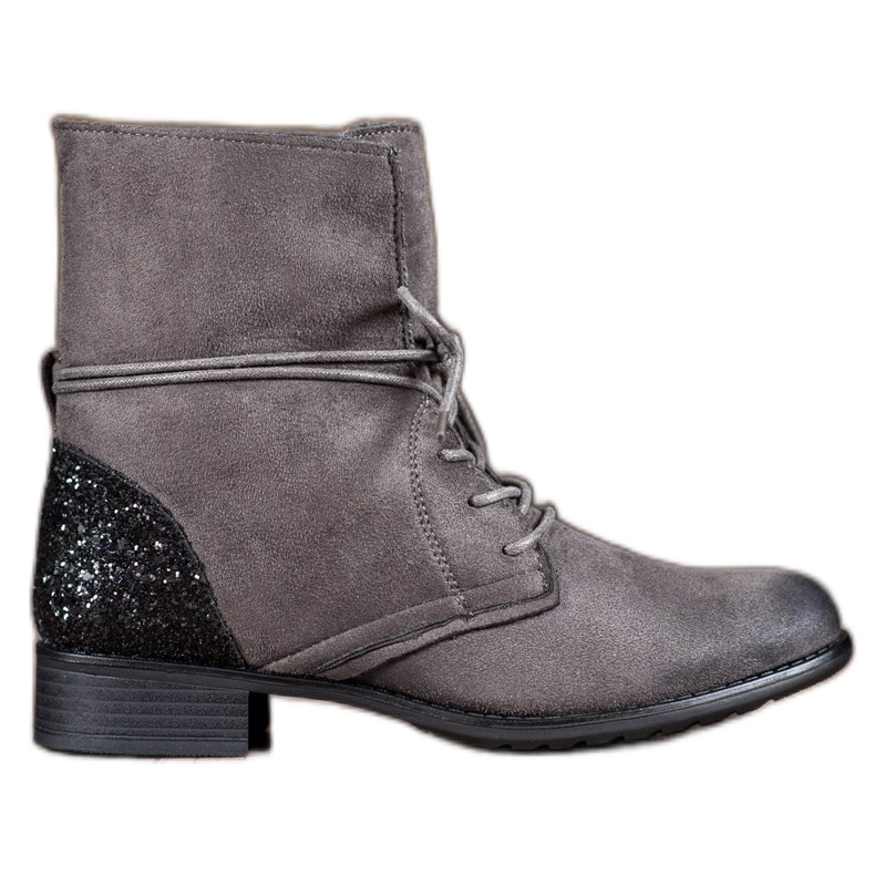 S. BARSKI Bottines grises à lacets