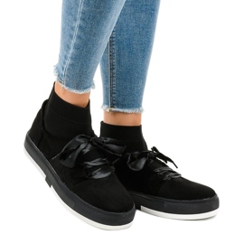 Baskets montantes noires ruban CH-95