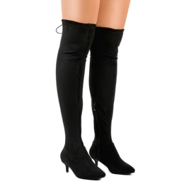 Bottines femme en daim sur une broche L6838 le noir