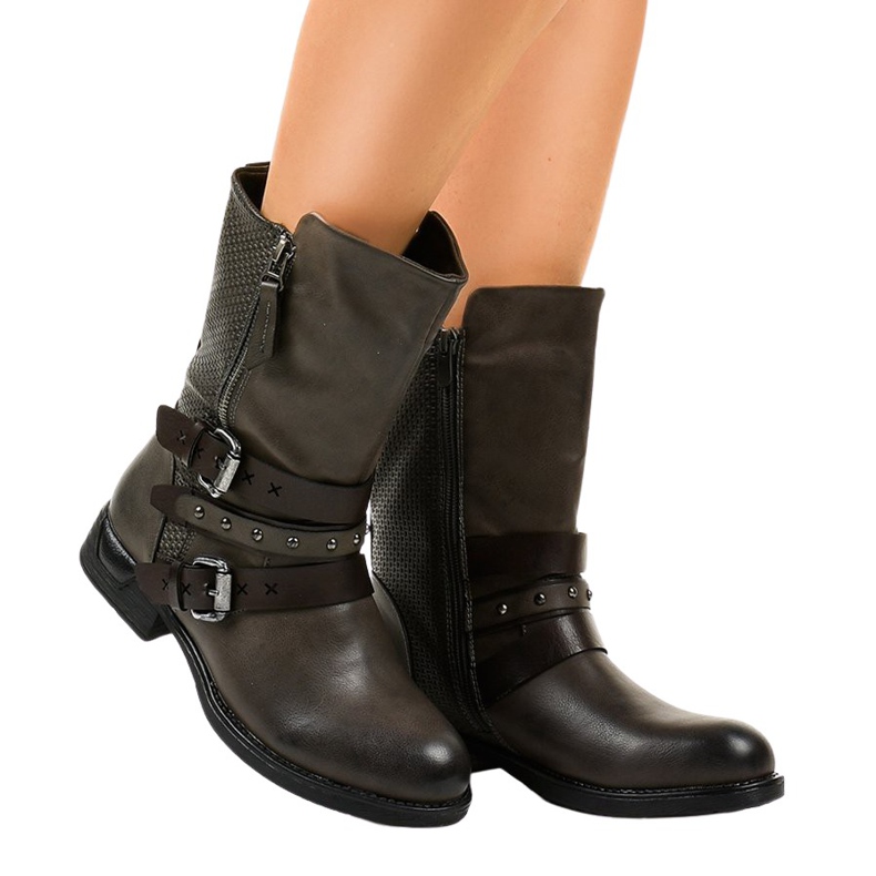 Bottes isothermes plates grises pour femmes F1803