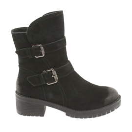 M.Daszyński Bottines en cuir suédé noir Daszyński 161