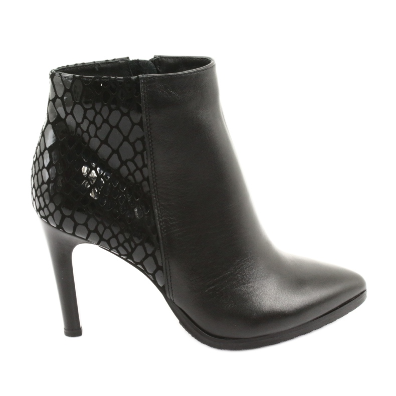 Bottines Espinto noires sur talon haut le noir