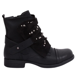 Bottes militaires noires pour femmes 836-PA Noir