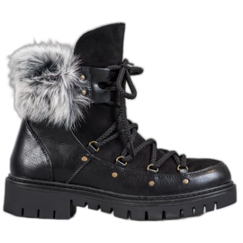 SHELOVET Bottines à enfiler pour femmes le noir SHELOVET Bottines à enfiler pour femmes le noir