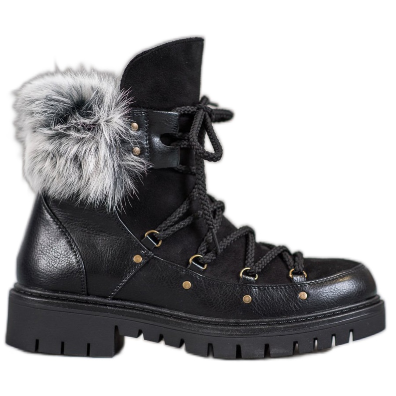 SHELOVET Bottines à enfiler pour femmes le noir