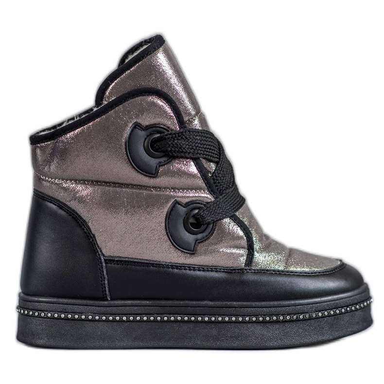 Weide Bottes de neige argentées gris