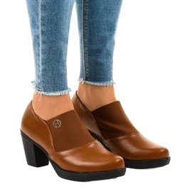 Bottines camel sur le poteau TH-F198 brun Bottines camel sur le poteau TH-F198 brun