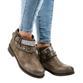 Boots marron ornées d'une fermeture éclair LL178 brun