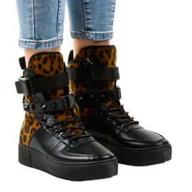 Baskets plates noires Y-205 multicolore