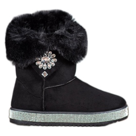 SHELOVET Bottes de neige avec zircone cubique noir