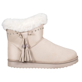 SHELOVET Mukluki avec des cristaux brun