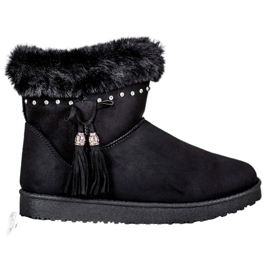 SHELOVET Mukluki avec des cristaux le noir SHELOVET Mukluki avec des cristaux le noir