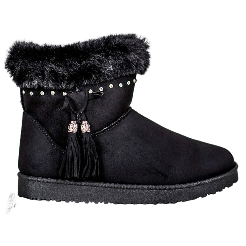 SHELOVET Mukluki avec des cristaux le noir SHELOVET Mukluki avec des cristaux le noir