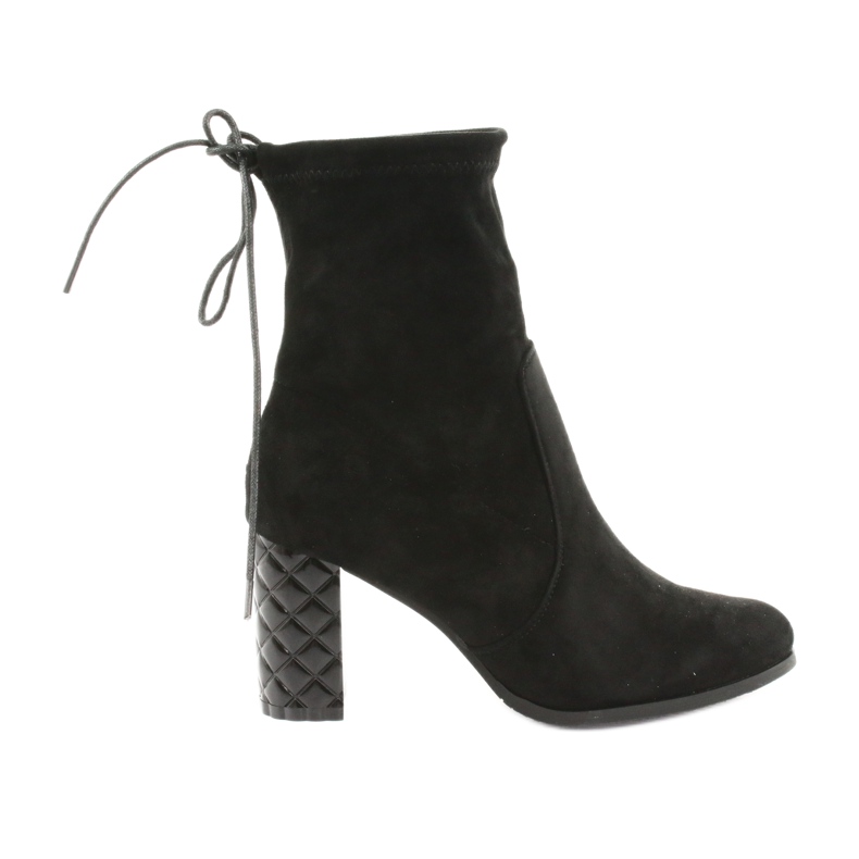 M.Daszyński Bottines en daim à talon décoratif Daszyński 154 noir le noir