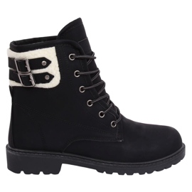 Bottes en bois isolées noires pour femmes 1120-PA Noir