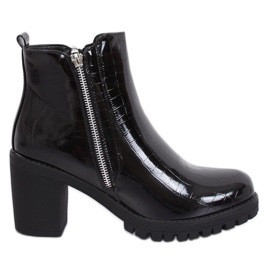 Chelsea boots laquées noires DA37P Noir le noir