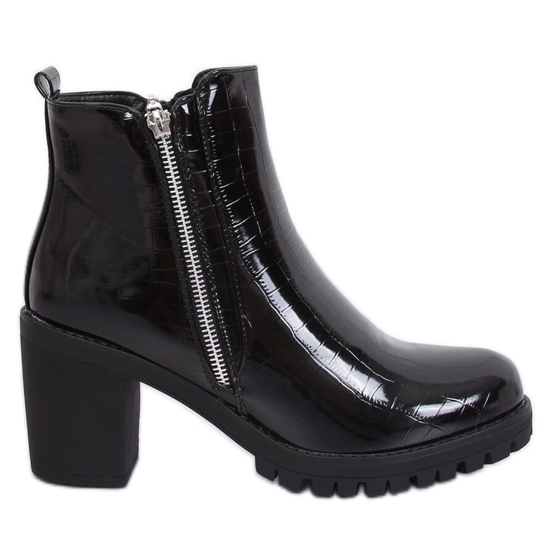 Chelsea boots laquées noires DA37P Noir le noir