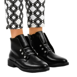 Bottines plates femme noires YF0535