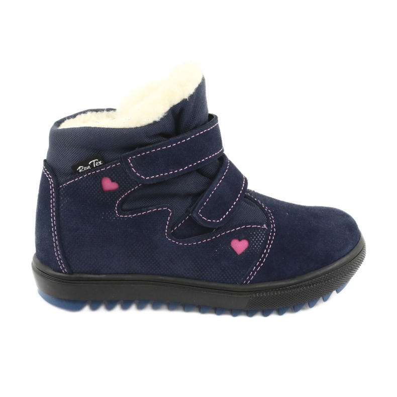 Ren But Bottes avec une membrane velcro 1541 bleu marin rose Ren But Bottes avec une membrane velcro 1541 bleu marin rose