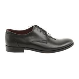 Pilpol Chaussures pour hommes Slippers en cuir 1609 noir le noir