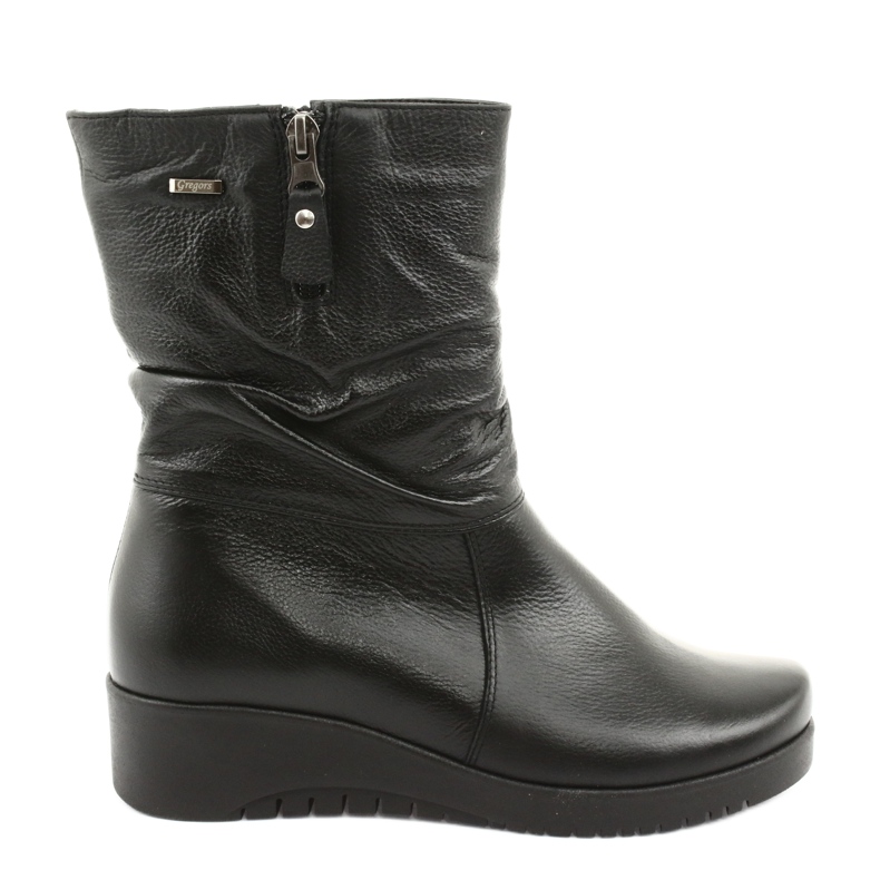Gregors Bottines compensées en fourrure noire 792 le noir