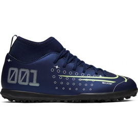 Nike Mercurial Superfly 7 Club Mds Tf Jr BQ5416-401 chaussures de football bleu marine bleus et bleu marine