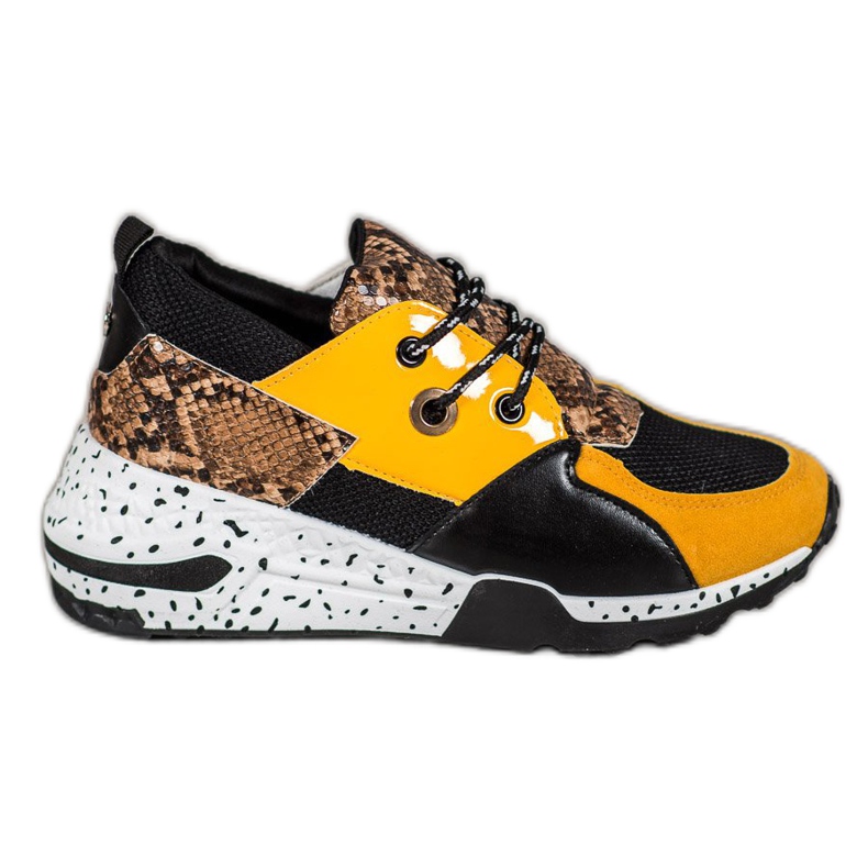 Baskets VICES à imprimé serpent multicolore jaune