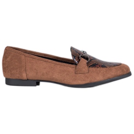 Mocassins à imprimé serpent VICES brun Mocassins à imprimé serpent VICES brun