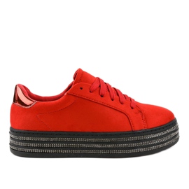 Baskets rouges décorées pour femmes G280 Baskets rouges décorées pour femmes G280