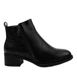 Bottines noires avec une fermeture éclair TX-3201 le noir