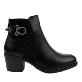 Bottines noires à nœud 3765